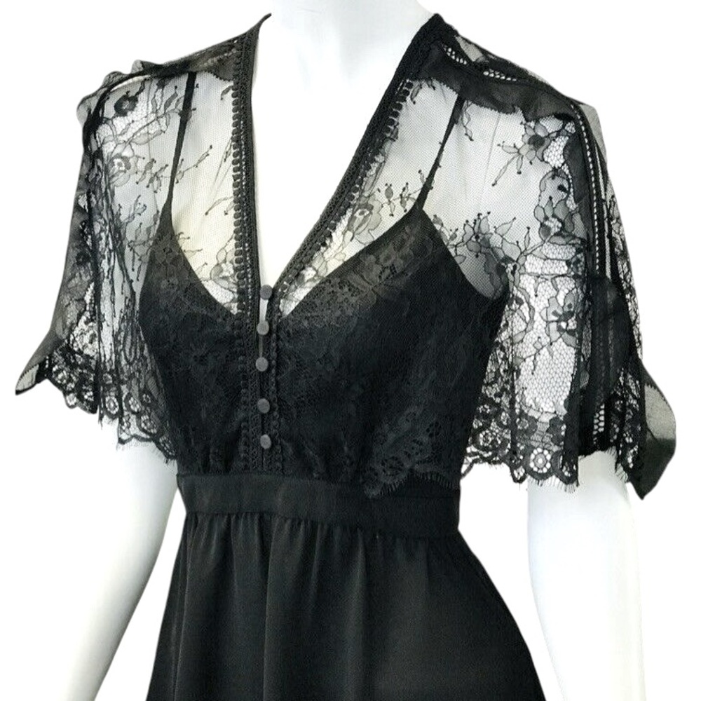 Self Portrait Black Lace Shoulder Top size 10